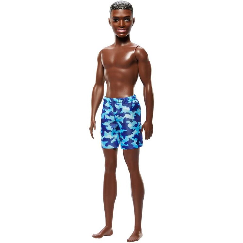 Barbie Beach Ken Doll with Dark Brown Hair & Blue Swimsuit COLLECTIBLES